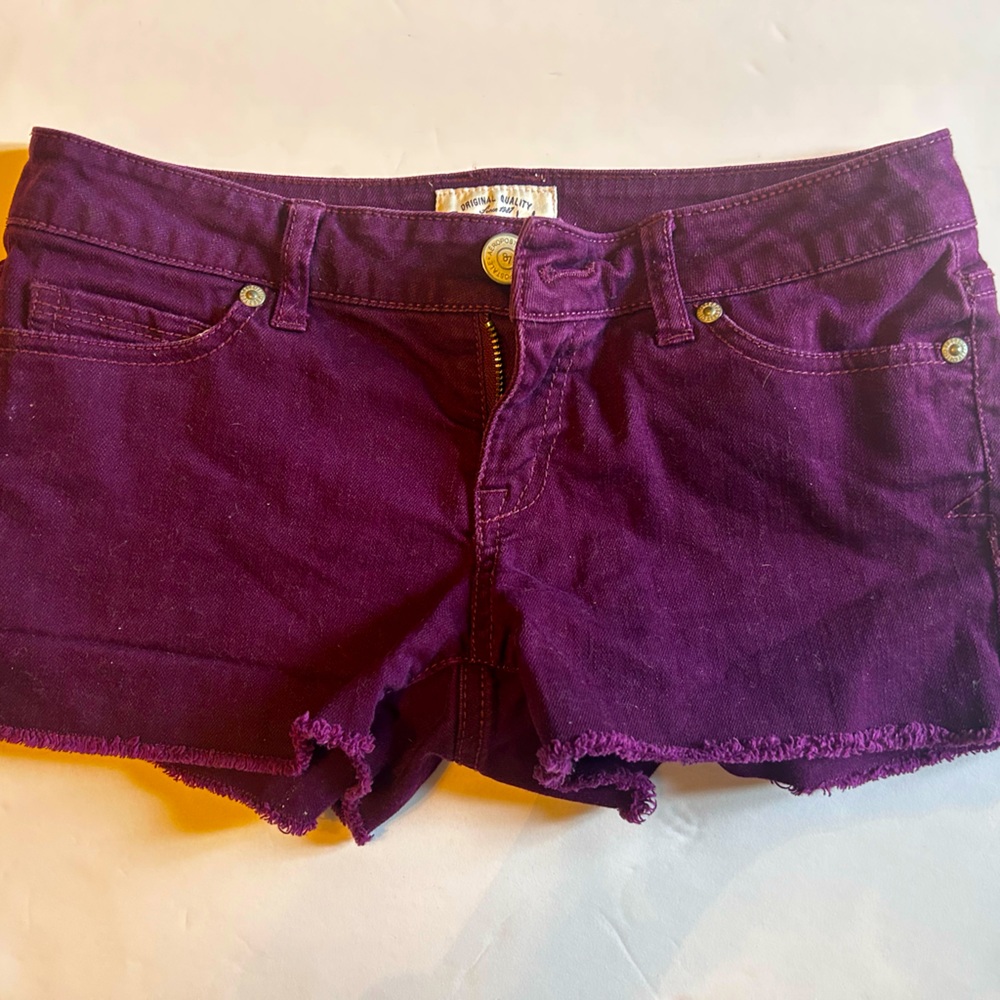 Aeropostale jean shorts, purple-burgundy-ish